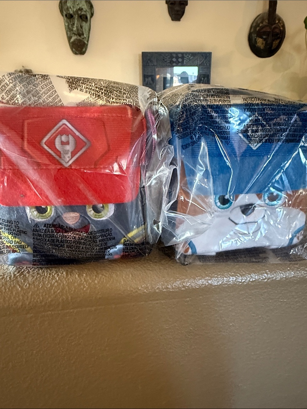 Kids Paw Patrol Squish Cubes - Red and Blue Plush Designs